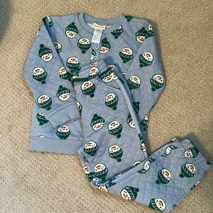 Kids’ Quilted Snowman Swearshirt & Sweatpants Set